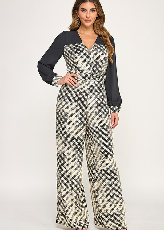 LSLV TOP AND PANTS SET W/ CONTRAST DETAIL