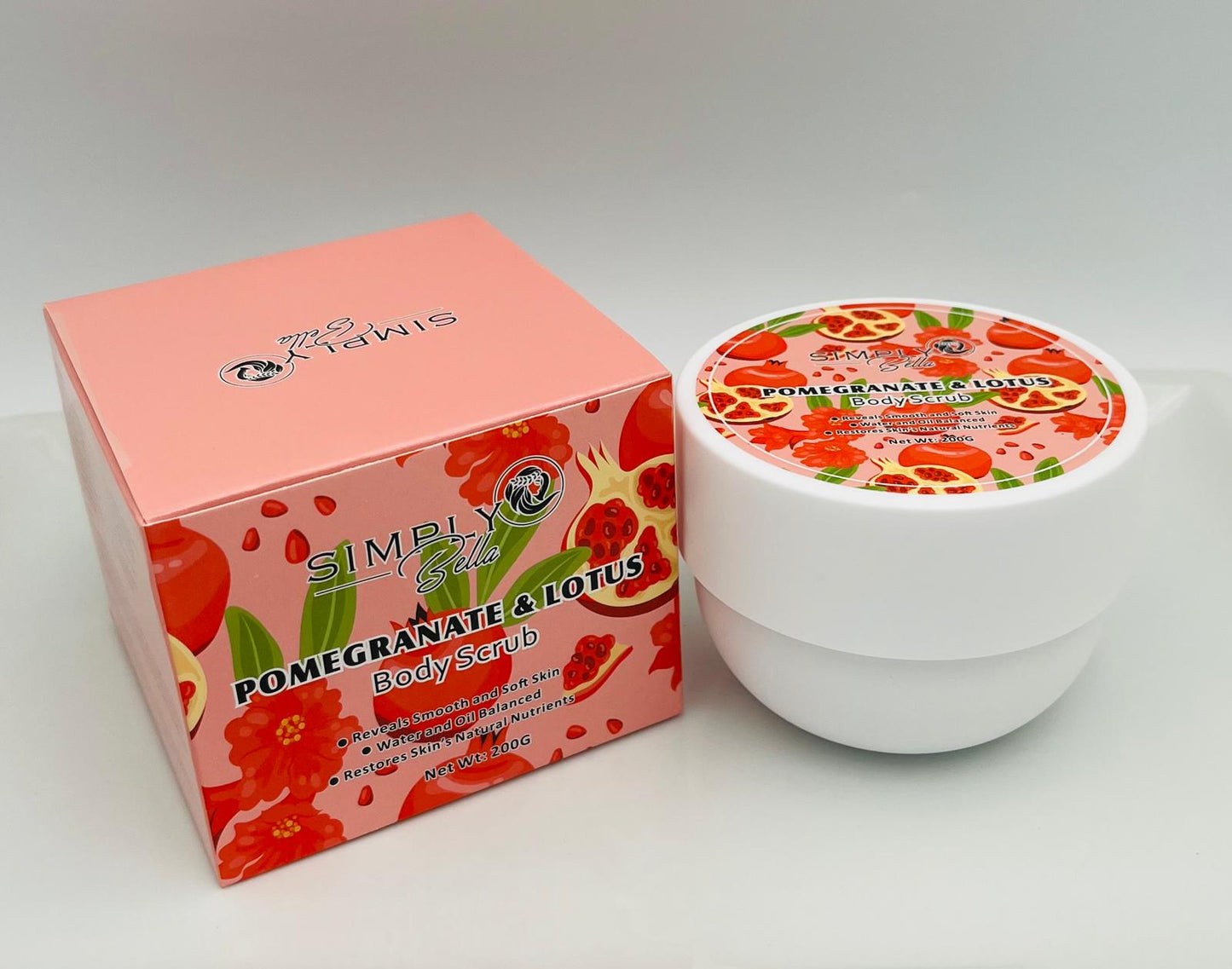 Body Scrub | Coconut milk and ROSE | Avocado | Pomegranate and Lotus