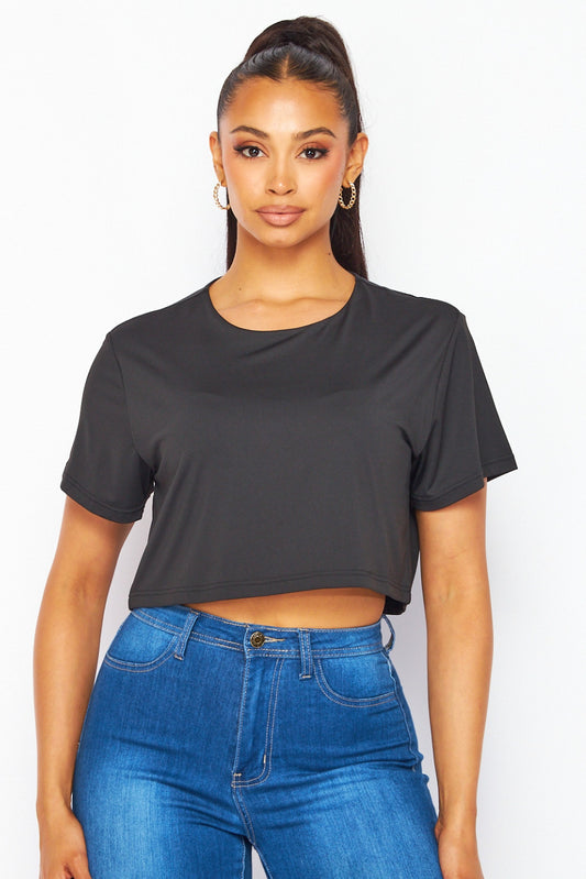 Scuba Double Layered Oversized Crop Top