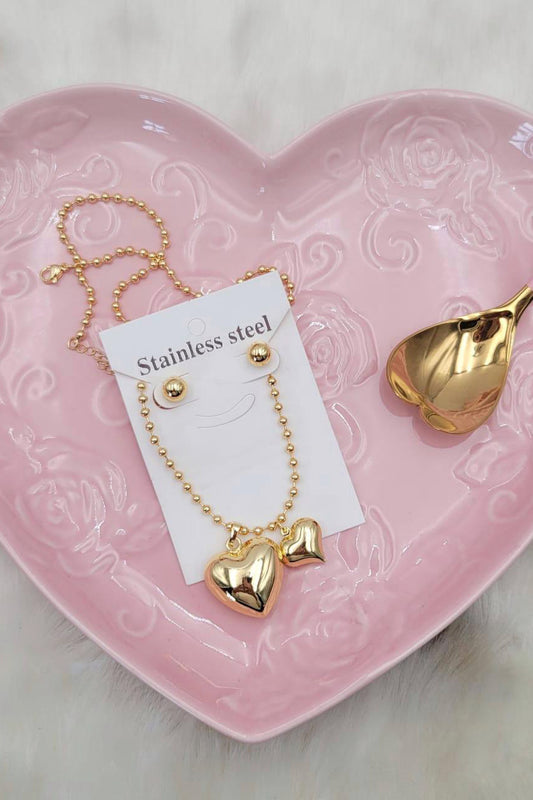 Collar en Stainless Steel | Pendant de Corazón