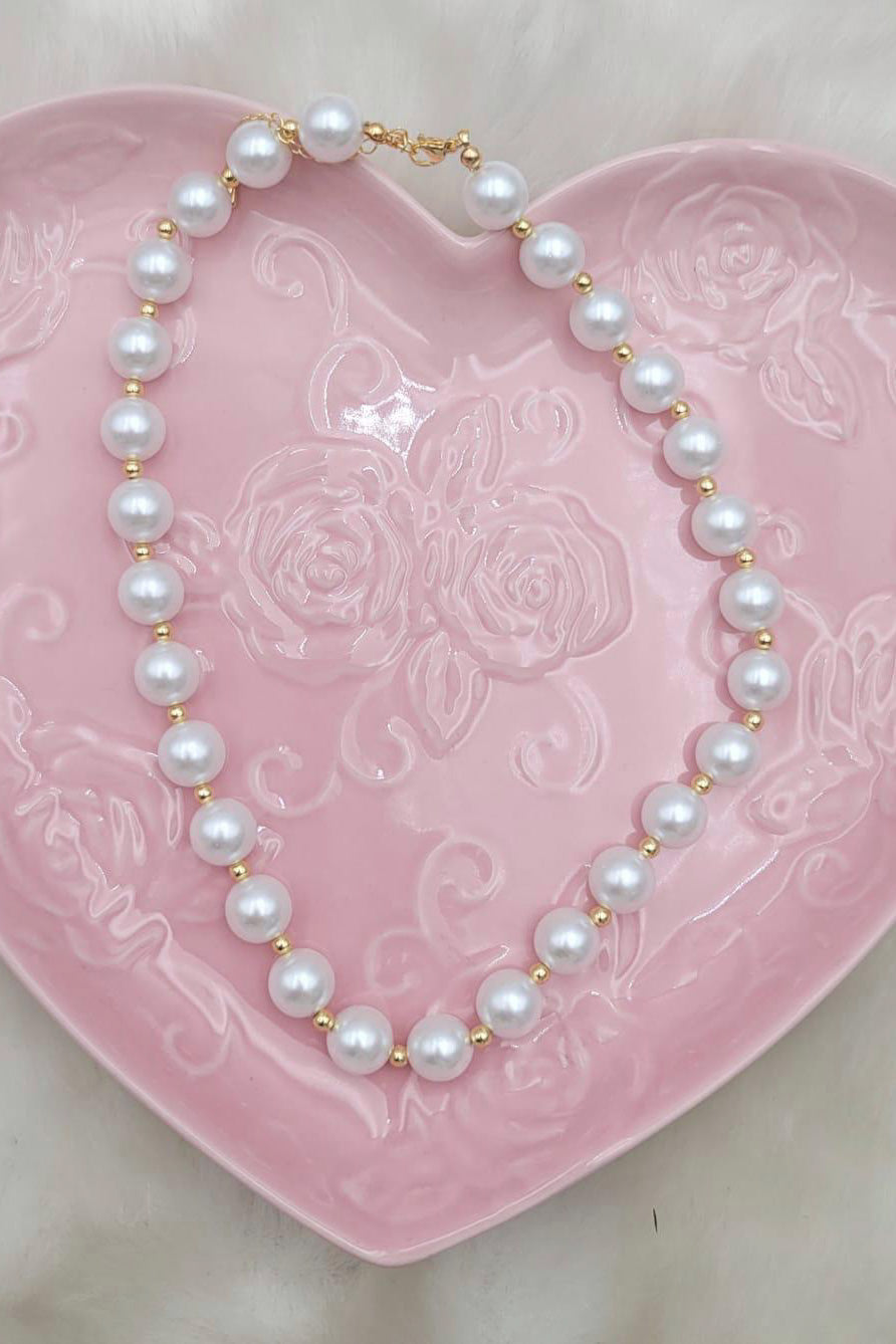 Collar perlas y gold plate