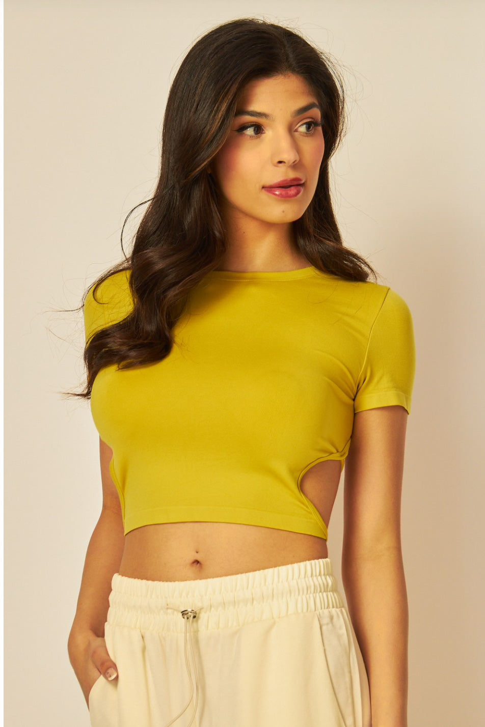 Seamless Open Back Tee |Color Negro