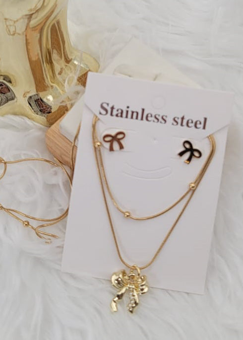 Collar gold plate| Diseño coquette