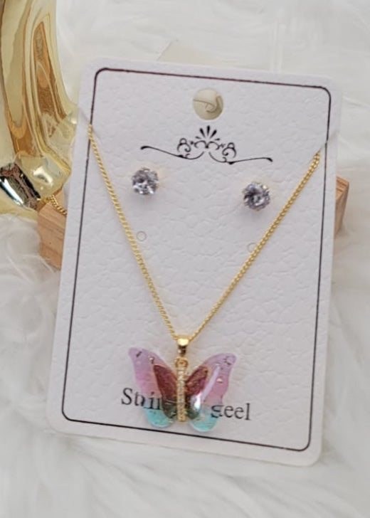 Collar gold plate | Diseño Mariposa|Stainless Steel