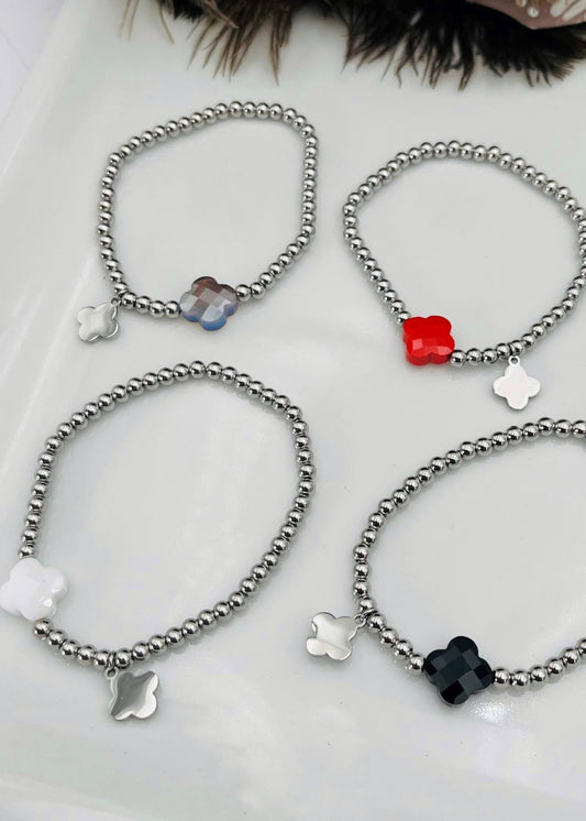 Pulsera en Stainless steel | Color plata | Diseño de Trébol