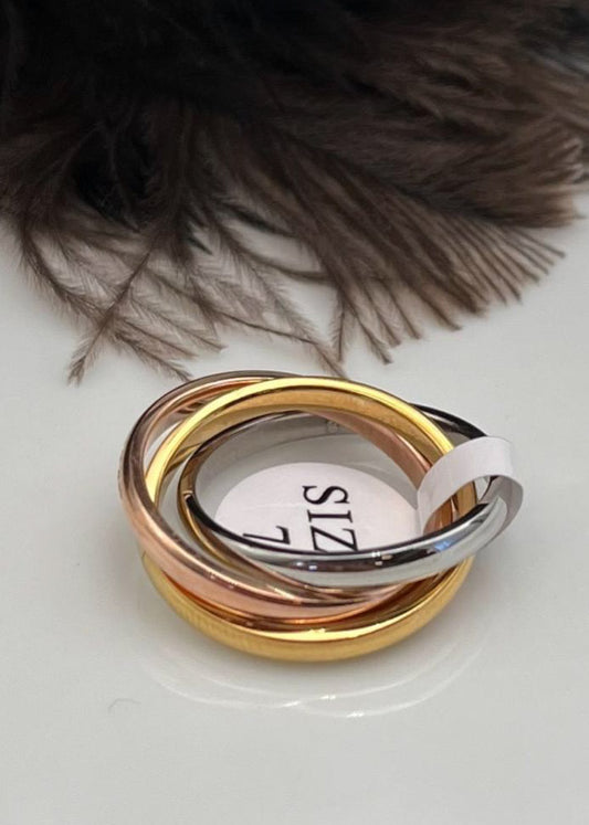 Sortija en Stainless Steel en tres tonos