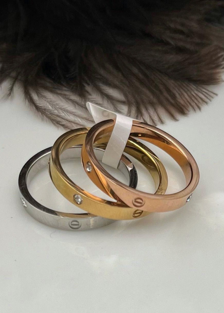 Sortija en Stainless Steel en tres tonos