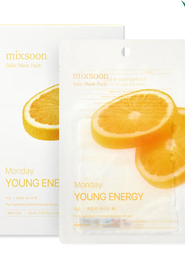 Mixsoon Daily Mask Pack 20ml X 10 sheets -1-Mask Routine Pore Minimizer, Tone-Up, Glass Skin, Calming, Tightening, Brightening, Moisture, and Total Care Masks Korean Skincare