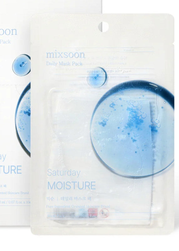 Mixsoon Daily Mask Pack 20ml X 10 sheets, Tone-Up, Glass Skin, Calming, Tightening, Brightening, Moisture, and Total Care Masks Korean Skincare