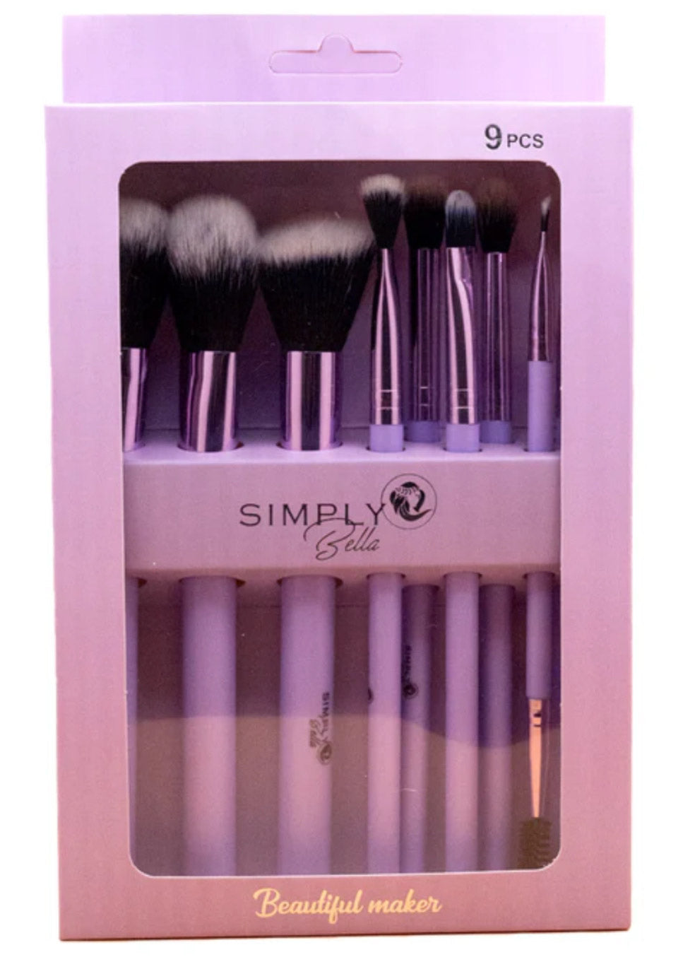 9-Piece Makeup Brush Set – Pink & Purple Precision