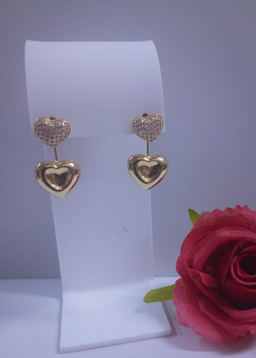 Arete en Stainles Steel de Corazón adornados con RHINESTONE