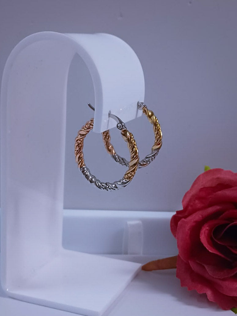 Arete en Stainles Steel en Argollas en Dos tonos.