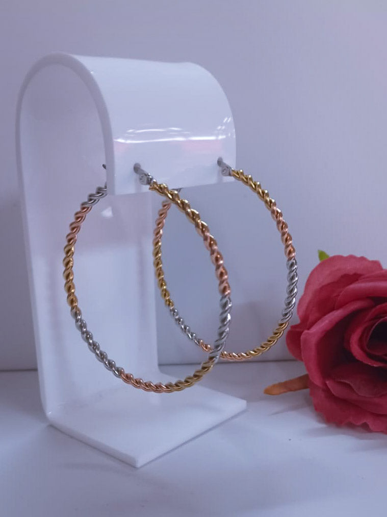 Arete en Stainles Steel en Argollas en Dos tonos.