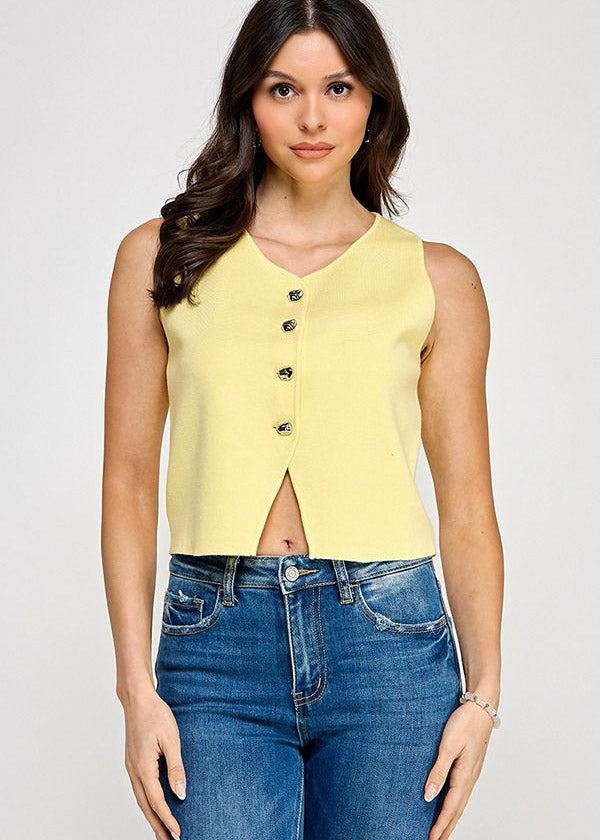 BUTTON DOWN SWEATER VEST
