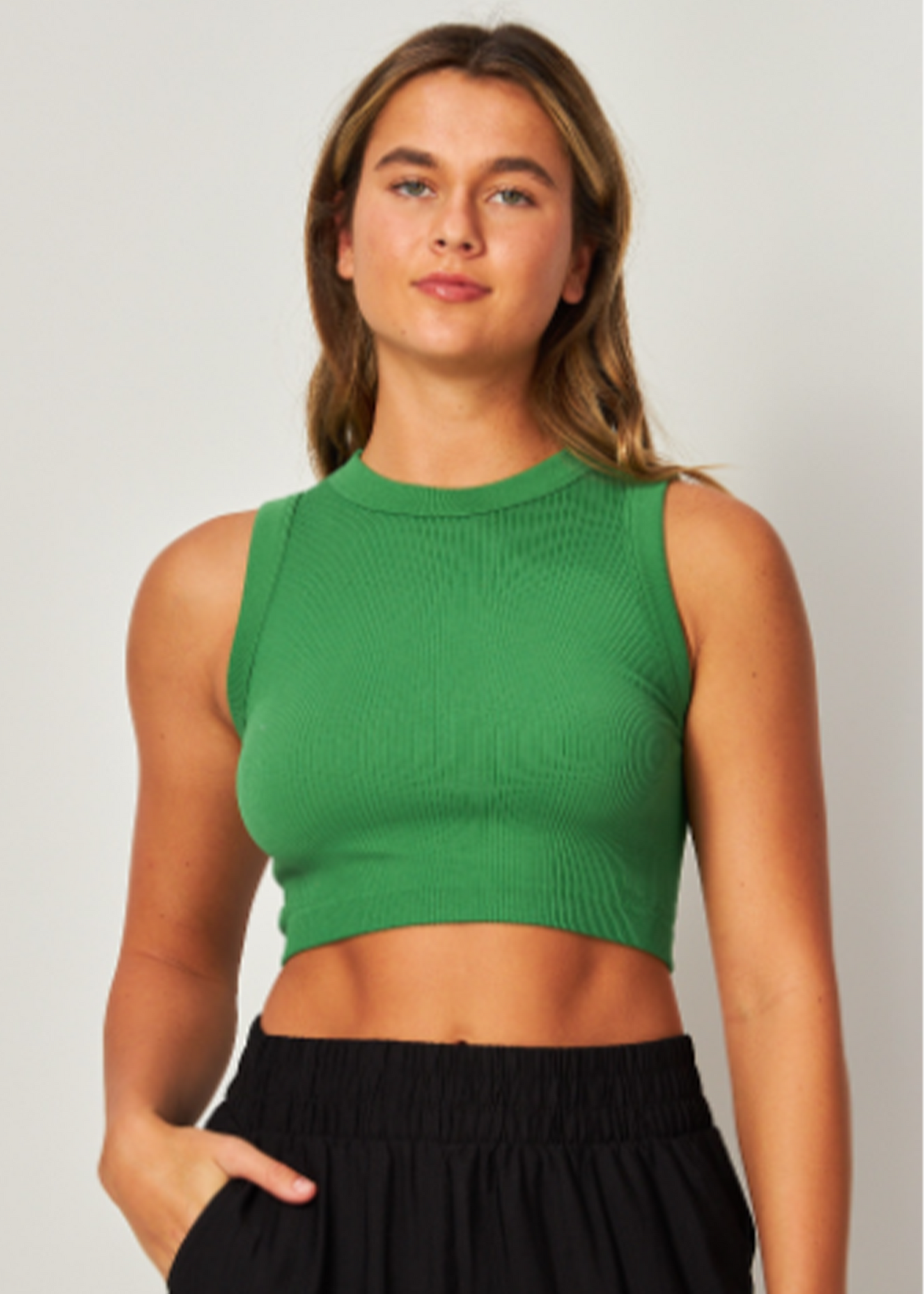 High Neck Crop Top | Blusa | Color verde