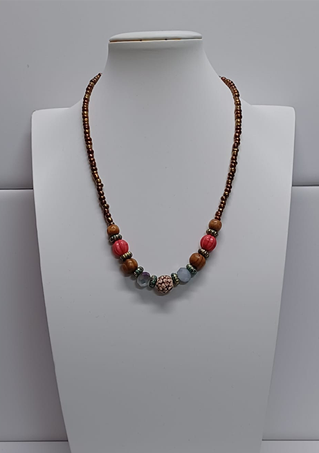 Collar | Piedras madera y cristal |
