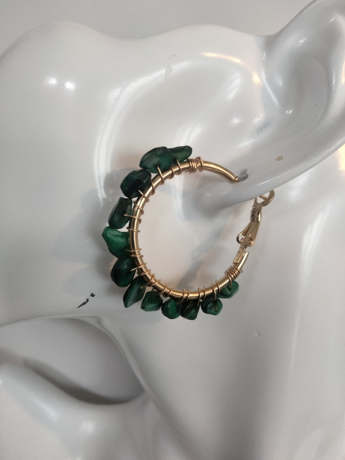 Pantallas de Argollas en gold plate y piedras finas