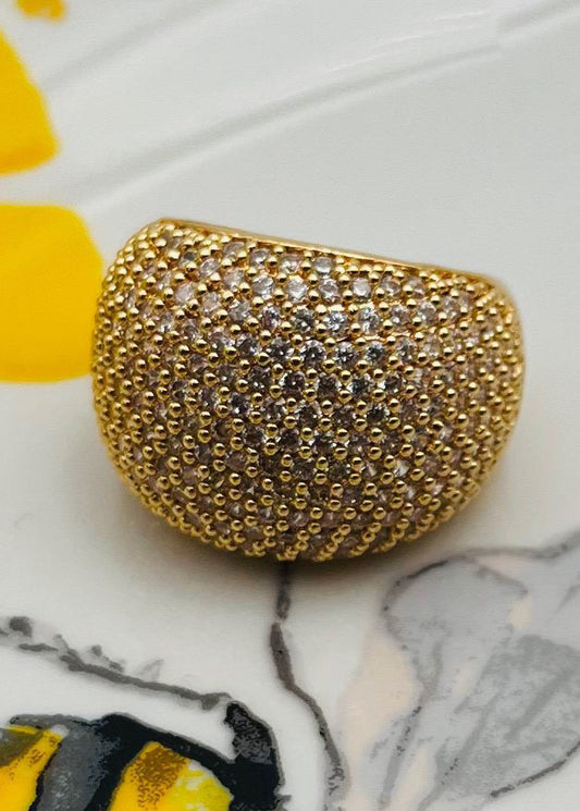 Sortija Gold Plate y Rhinestones