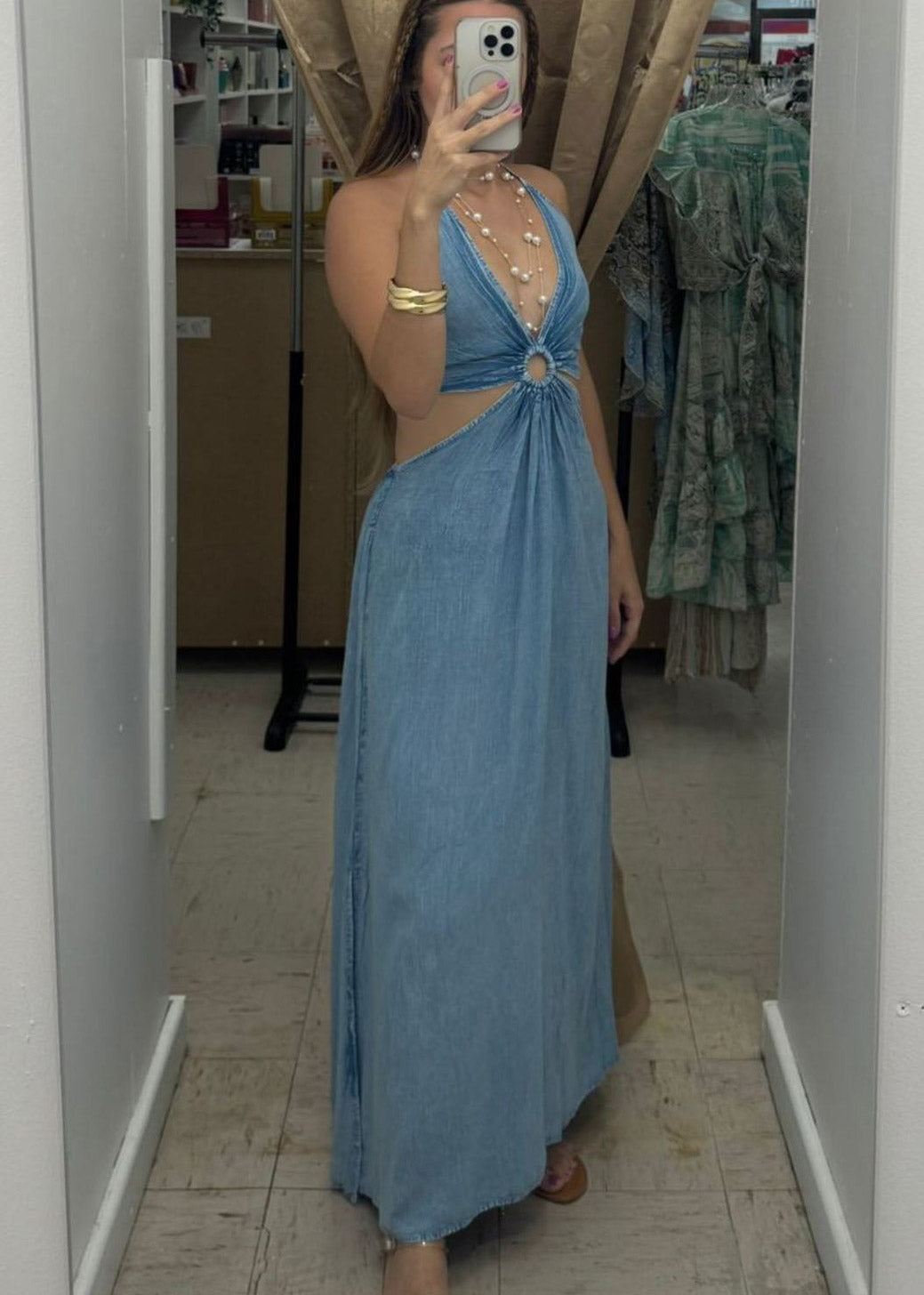 Traje largo en tela mahon fina | Tamaño one size