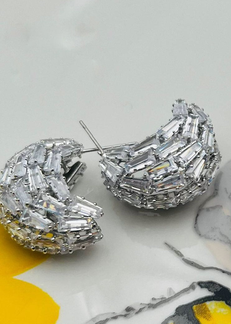 Arete Gold Plate con Rhinestone