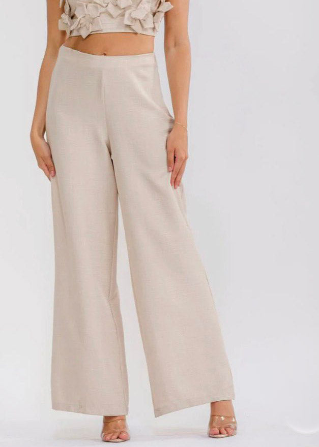 WOMEN'S SLEEVELESS CROP
TOP & ZIP UP PANTS FLOWER
DETAILED 2PC. SET