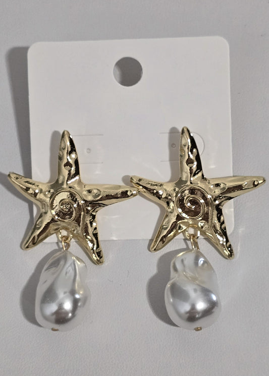 Arete de Estrella de Mar y Perla | Top Trend