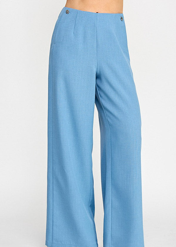 BUTTON DETAIL WIDE LEG PANTS