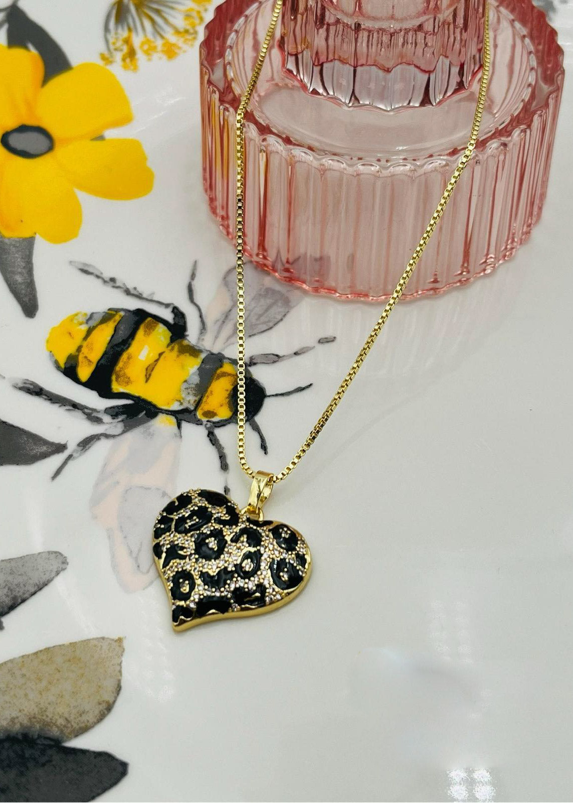 Collar Gold Plate con Cham de Corazón