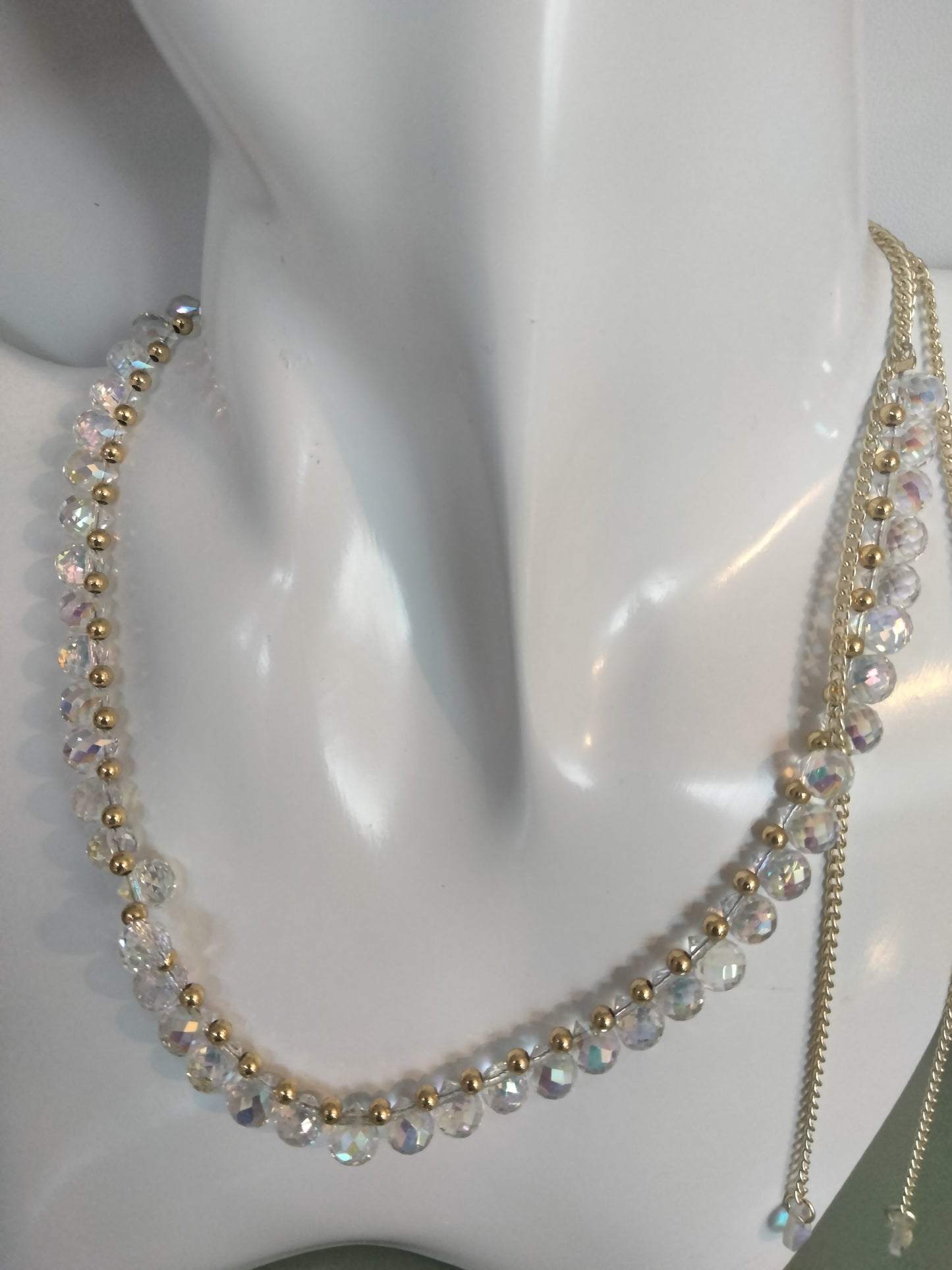 Collar cristal cortados con formas y gold plate