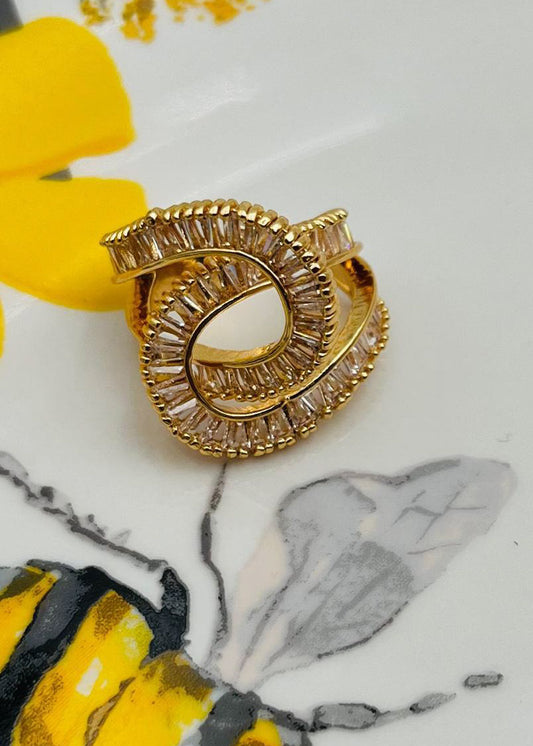 Sortija Gold Plate y Rhinestones