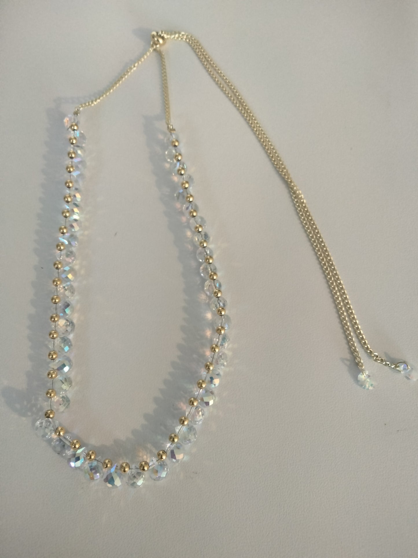 Collar cristal cortados con formas y gold plate