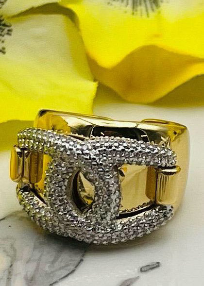 Sortija estilizada con rhinestones