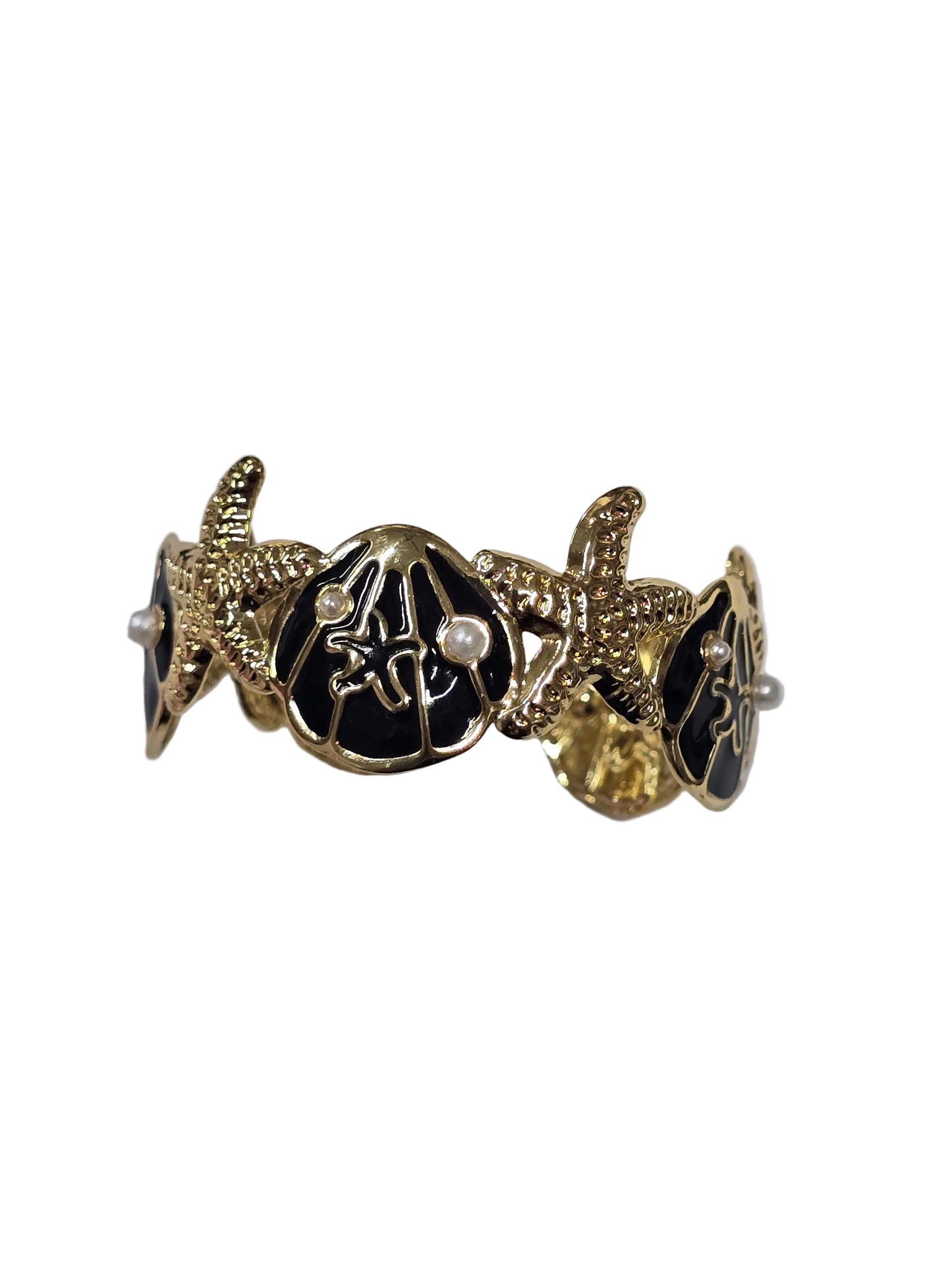 Pulsera en acero inoxidable con baño de oro