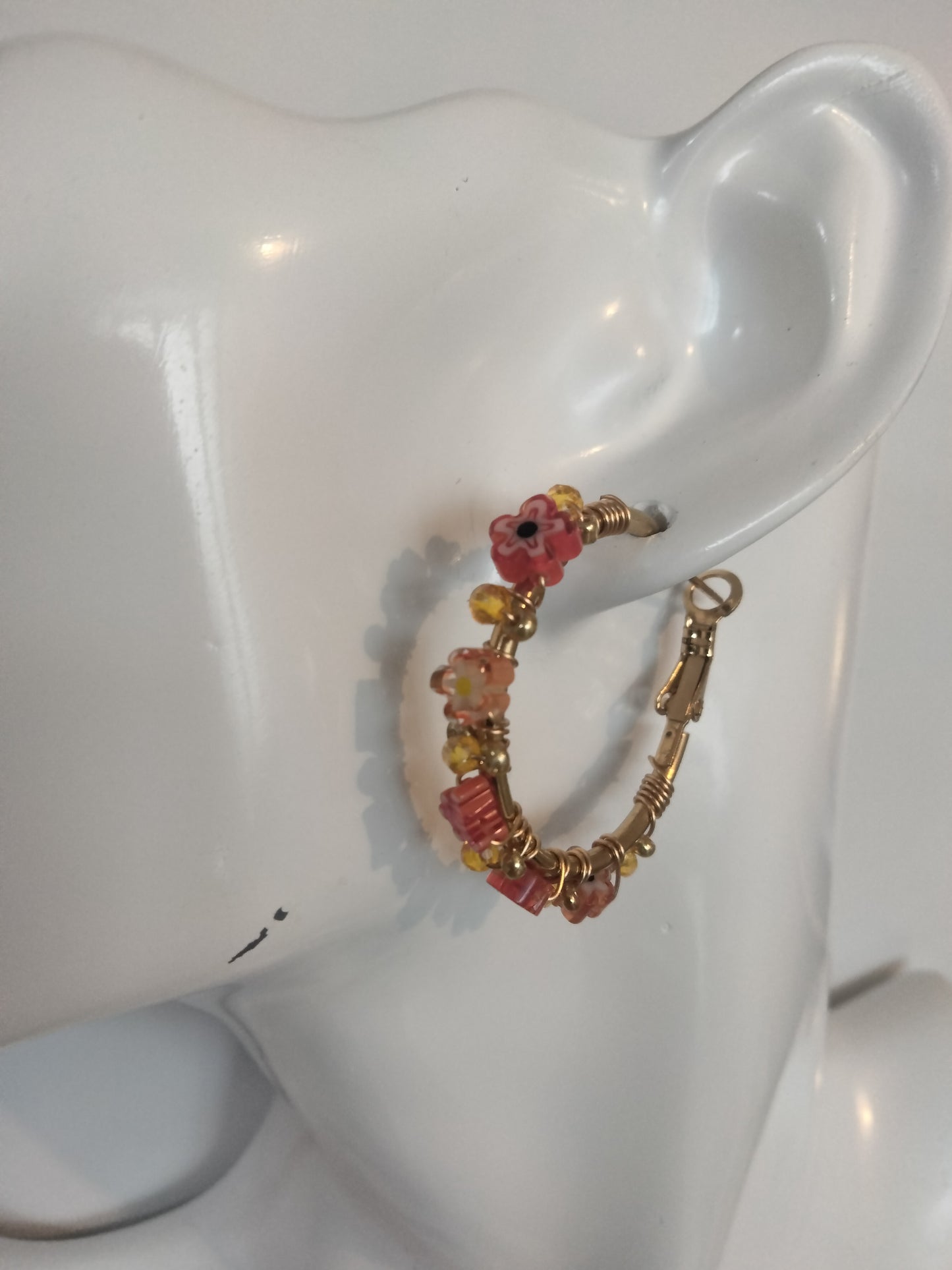 Pantallas de Argollas en gold plate y piedras finas