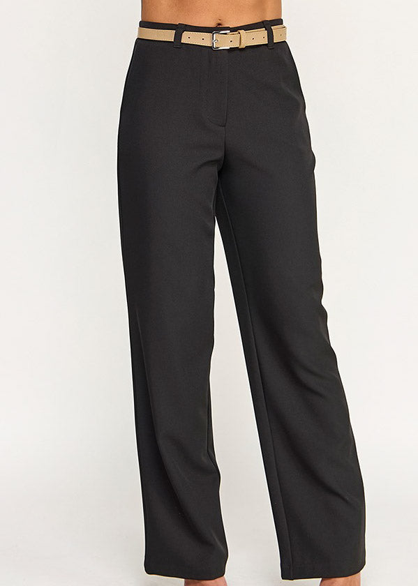 BELT DETAIL PANTS | COLOR NEGRO