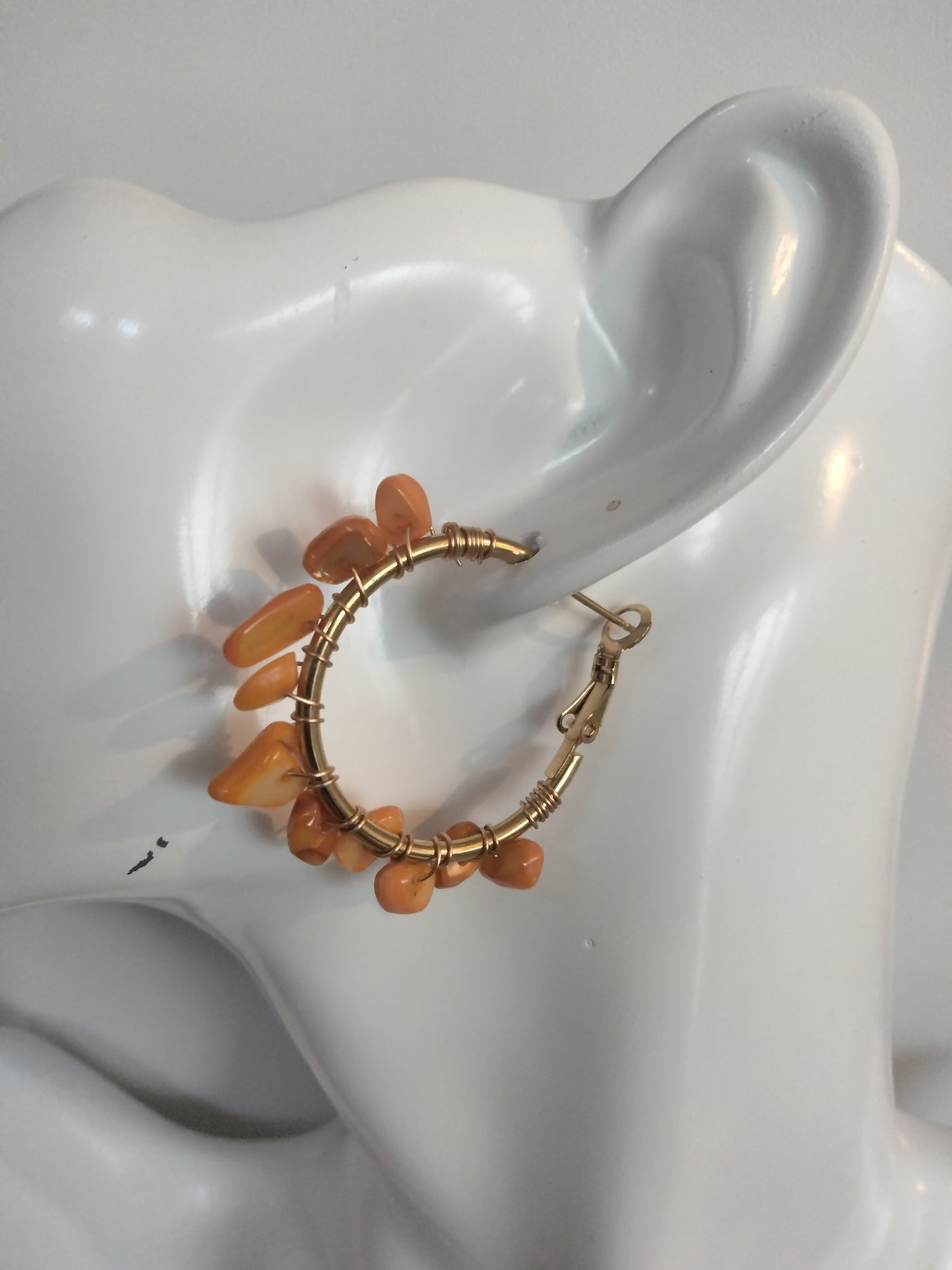 Pantallas de Argollas en gold plate y piedras finas