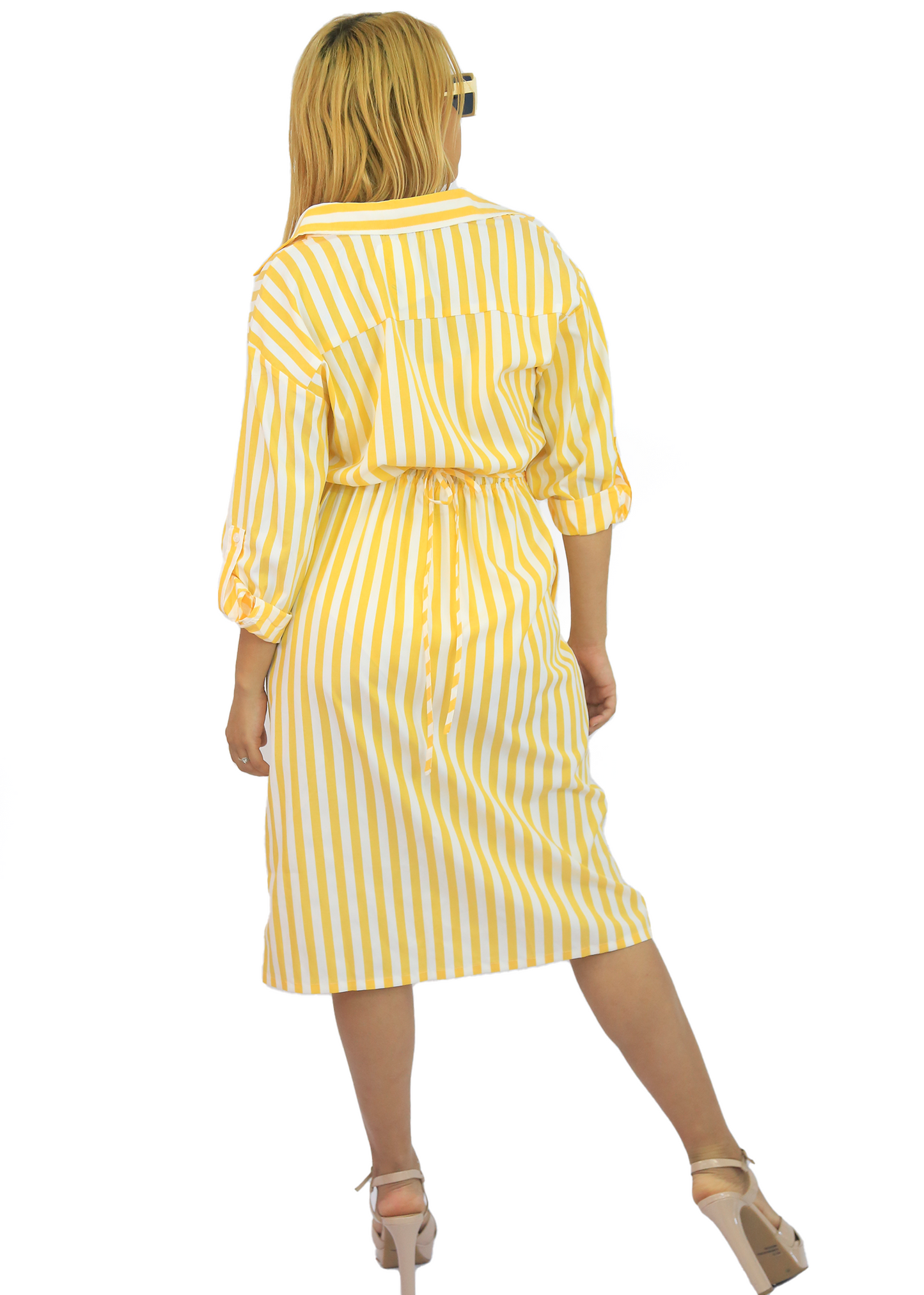 Vestido maxi estampado de rallas