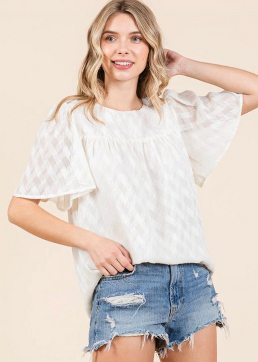 Women’s Shortsleeve Loose Feet details￼blouse