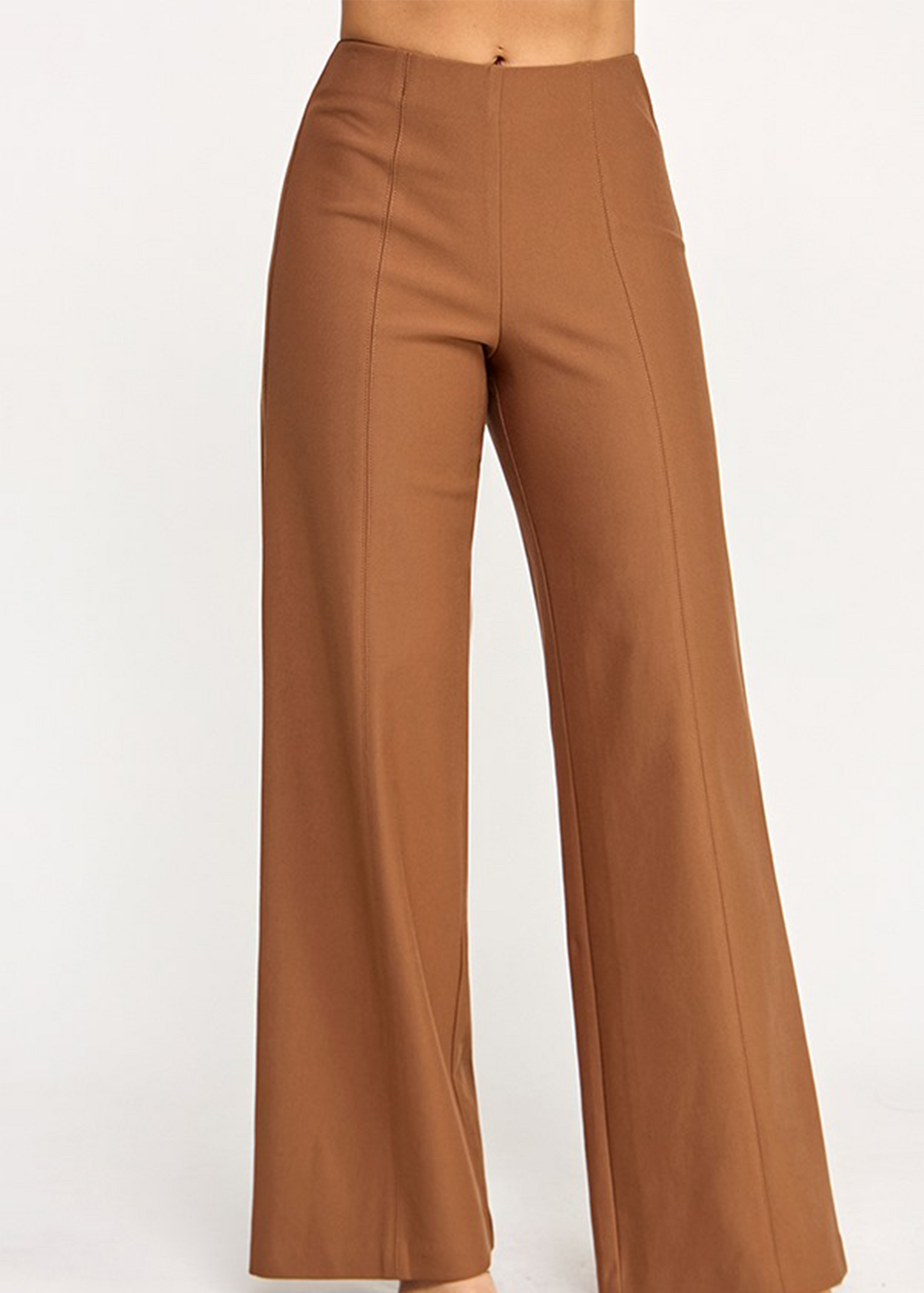 MID RISE WIDE LEG PONTE PANTS BR