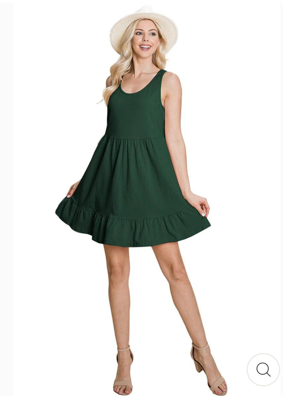 Women’s sleeveless Ruffle Botton Hem Tunic