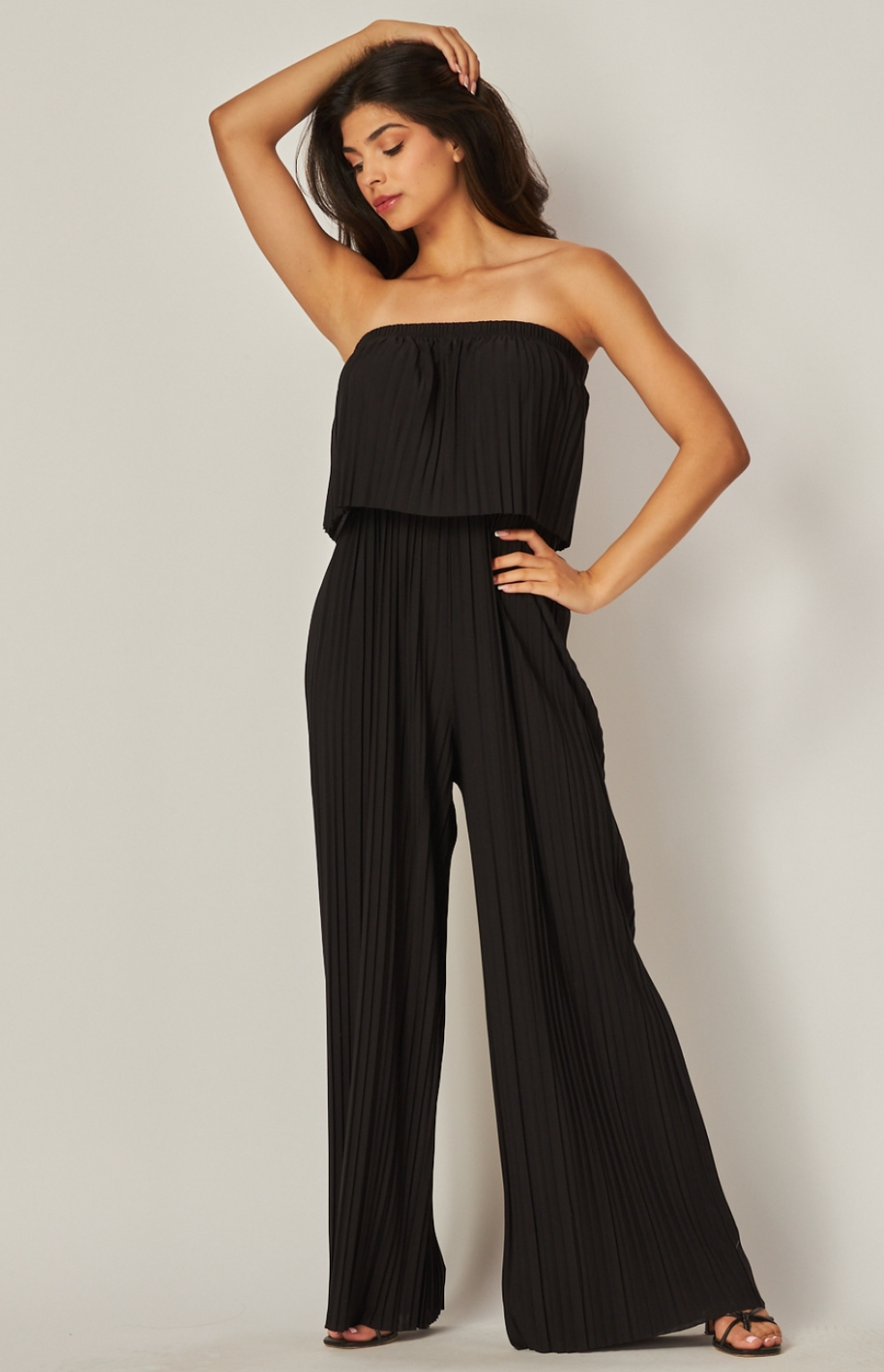 Venezia Pleated Strapless Jumpsuit