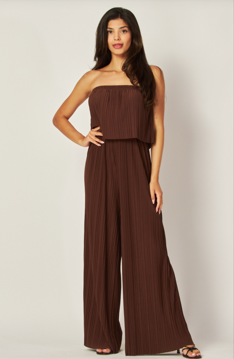 Venezia Pless Jumpsuit | ESPRESSO