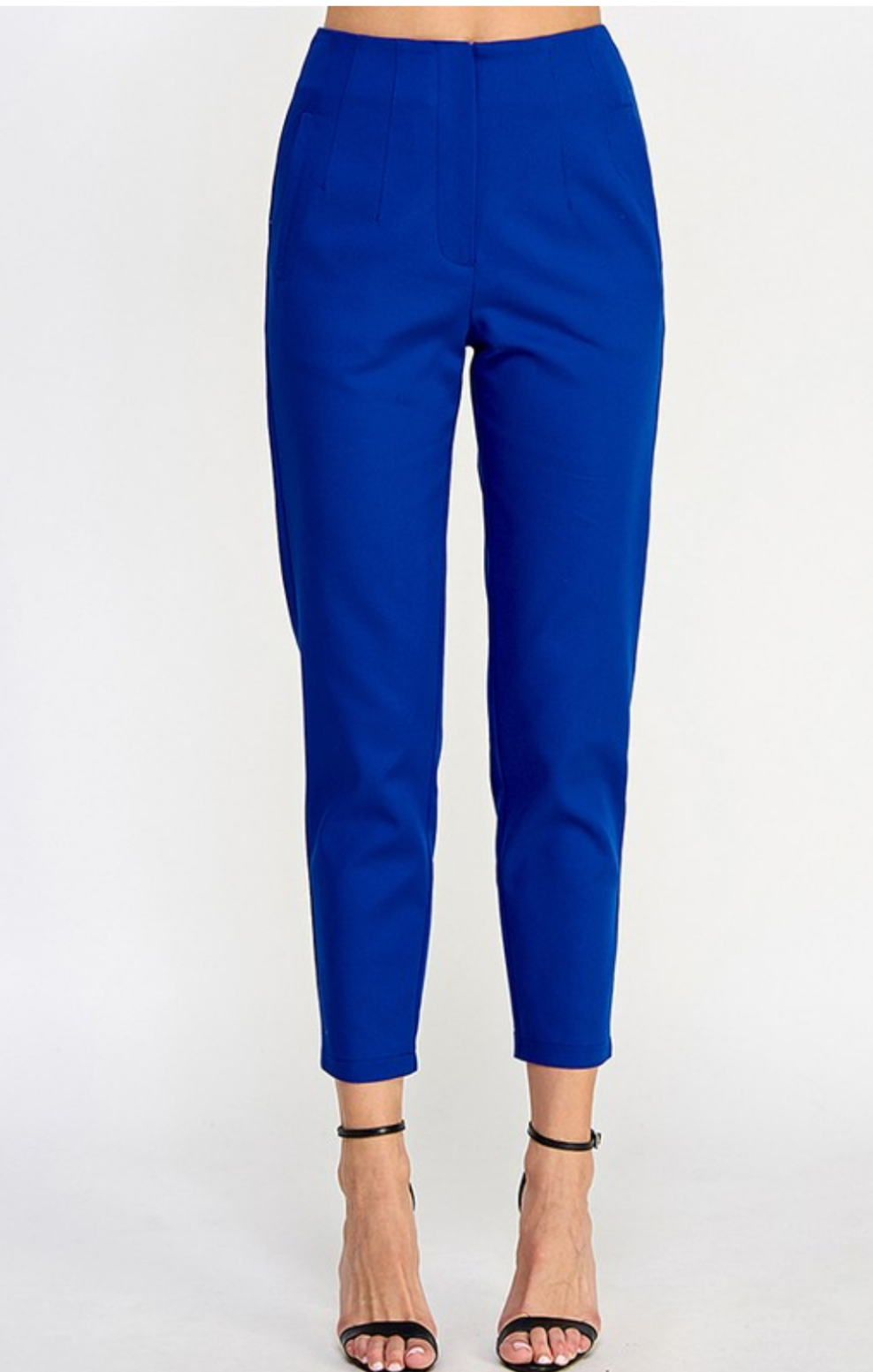 HIGH WAIST CIGARETTE PANTS W/ SEAM DETAIL| Color ROYAL BLUE