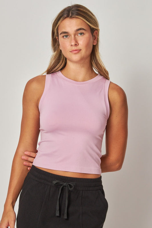 Flat Seamless | High Neck Crop Top | Blusa | Color Gentle Mauve