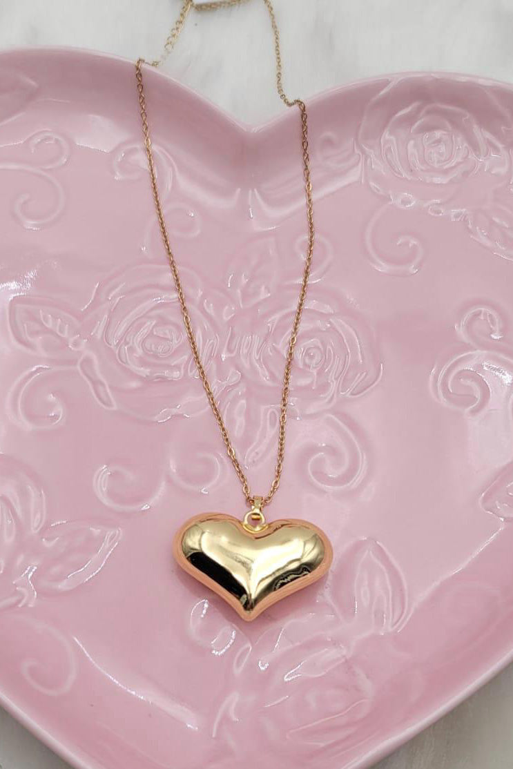 Collar en gold plate de pendant de corazón