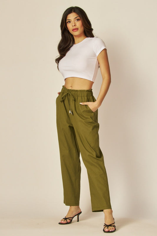 Linen Blend Paperback Pants