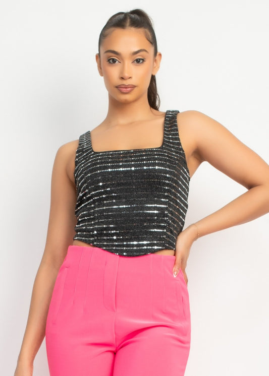 SEQUIN SLINY TOP (KNIT)