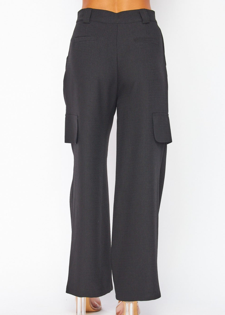 Fabric Cargo Wide-leg Pants | Color Negro