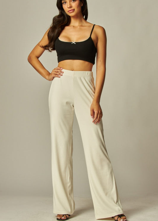 Soft Rib Wide Leg Pants
Fabric |Blanco