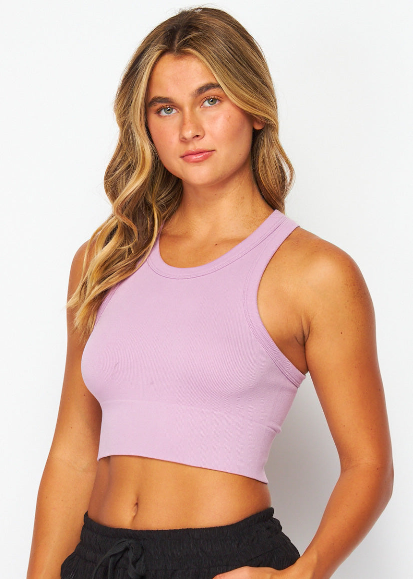 Seamless High Neck Bra | Dusty Rose